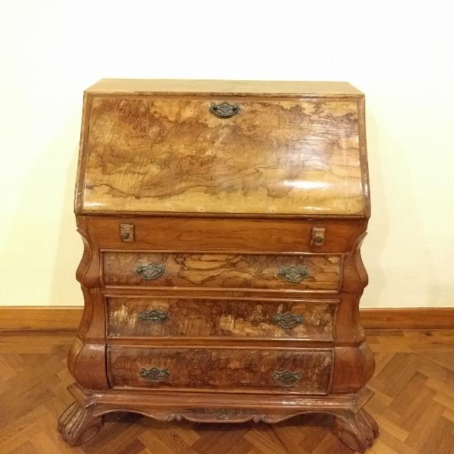 Real Burl Wood Study Furniture Shelves Drawers On Carousell