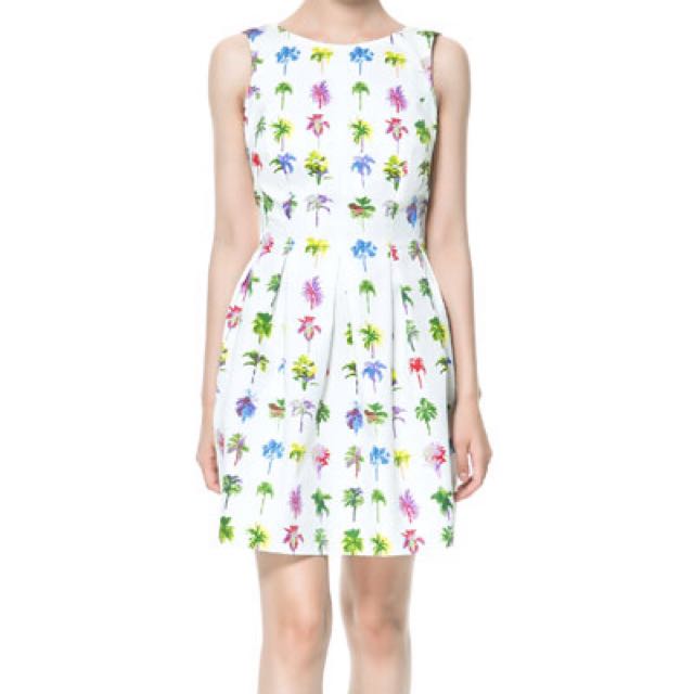 zara palm tree dress