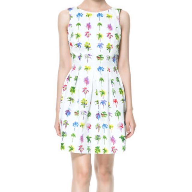 zara palm tree dress