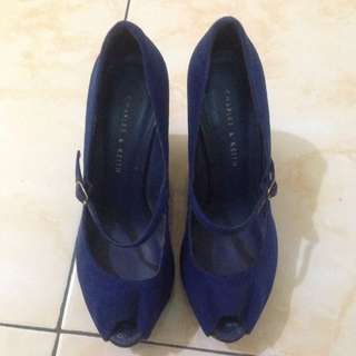 Charles & Keith Blue Wedges