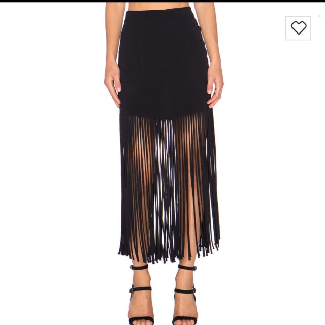 fringe maxi skirt