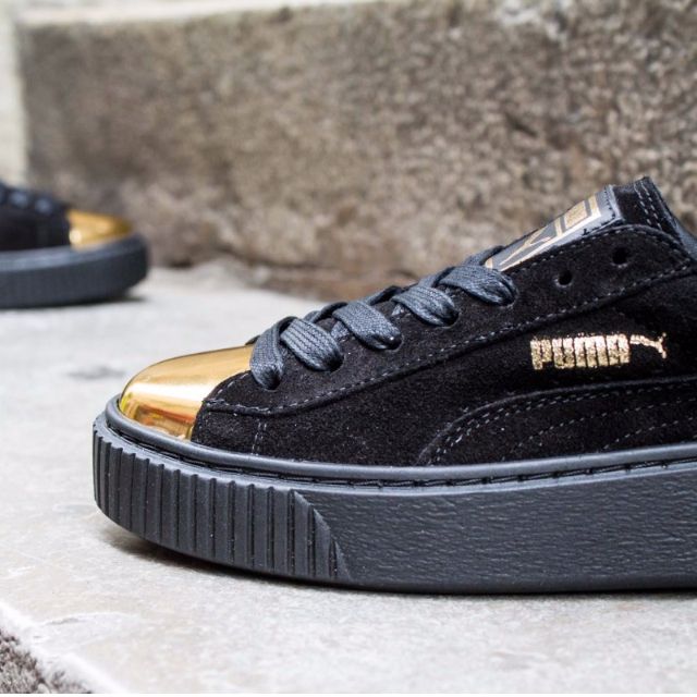 puma creeper black gold
