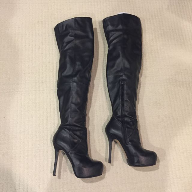aldo thigh high leather boots