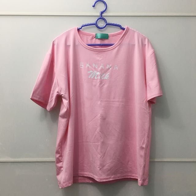 Baby Pink Tumblr Ulzzang Tshirt Banana Milk Women S Fashion