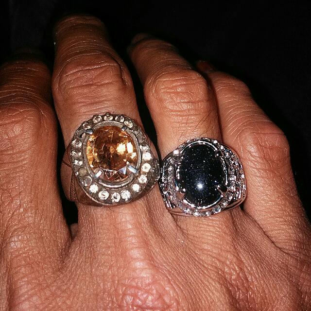 Cincin Batu Pasir Emas Hitam Uk Ring 18