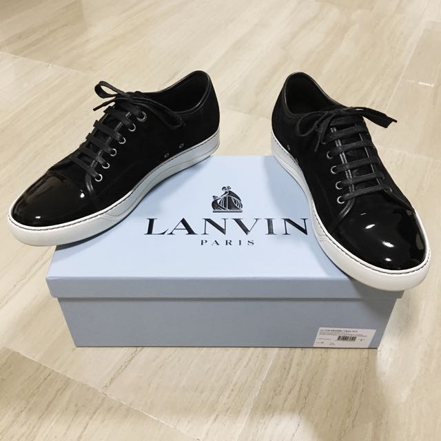 lanvin patent toe trainers
