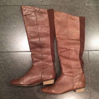 STEVE MADDEN Brown Leather Boots