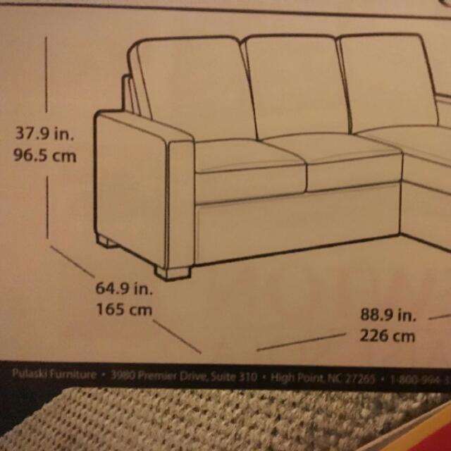 Pulaski newton chaise shop sofa