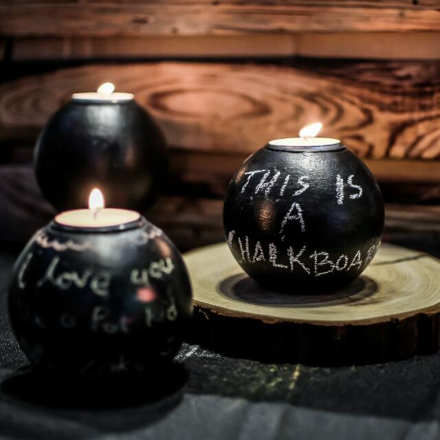 Chalkboard Candle Holder Design Craft Handmade Craft On Carousell