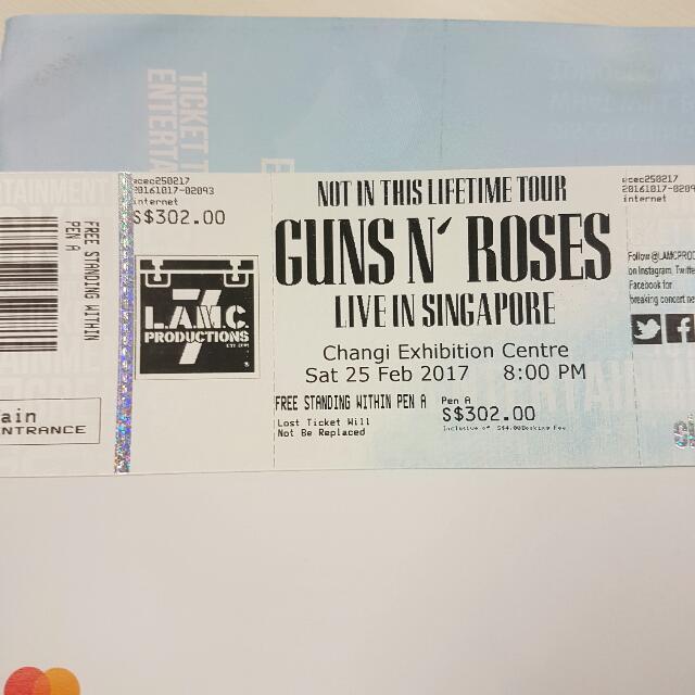 Guns N Roses Ticket, Tickets & Vouchers, Event Tickets on Carousell