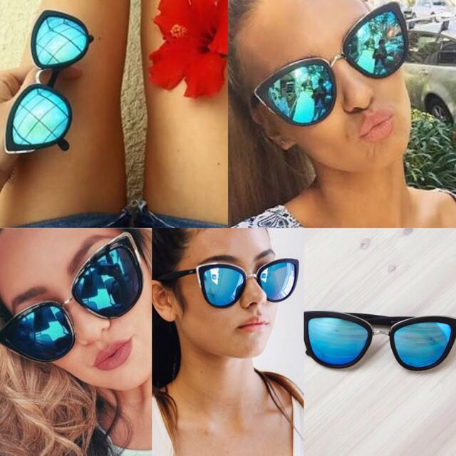 quay my girl black blue sunglasses