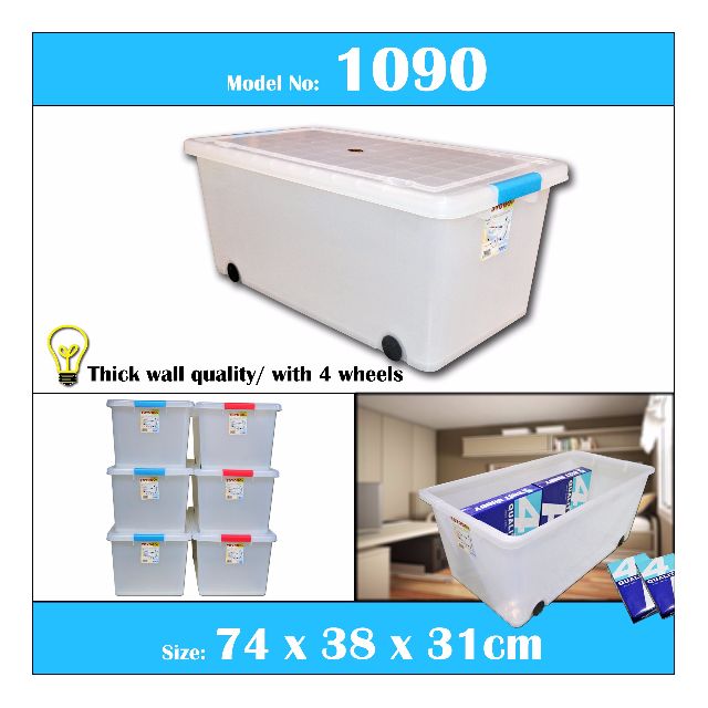 Toyogo large storage containers with wheels (model 1090) Length 74cm