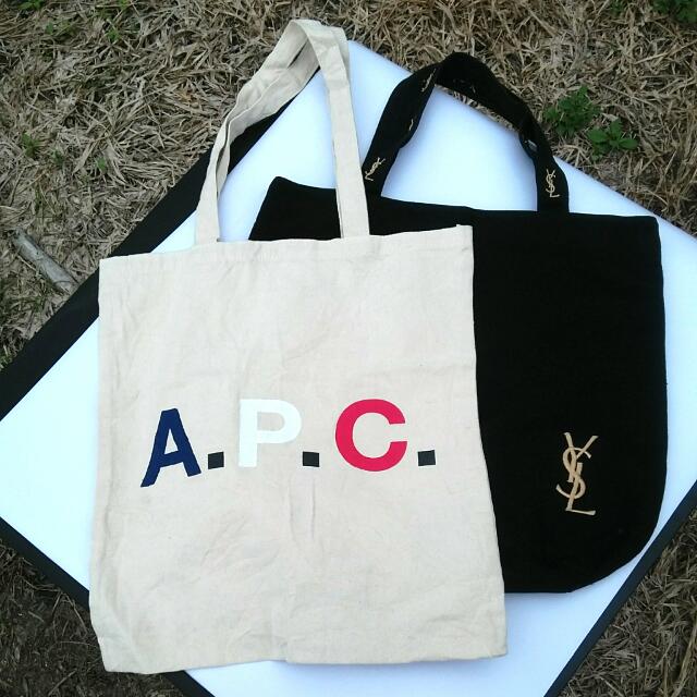 A.P.C YVES SAINT LAURENT Shopping Canvas Tote Bag Women s