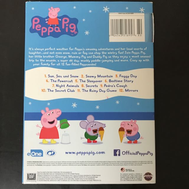 Peppa pig DVD Sun, Sea And snow, Babies & Kids, Babies & Kids Fashion