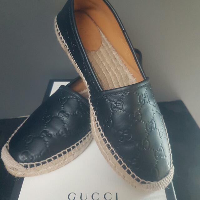 gucci signature leather espadrille