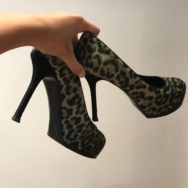 grey leopard print heels