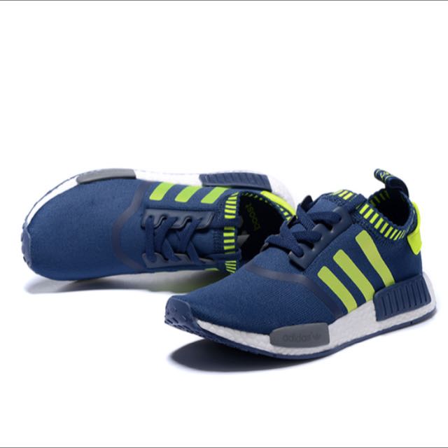 adidas blue and lime green shoes