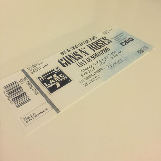 Discounted Guns N Roses Ticket 25th Feb Pen A Tickets Vouchers Local Attractions Transport On Carousell