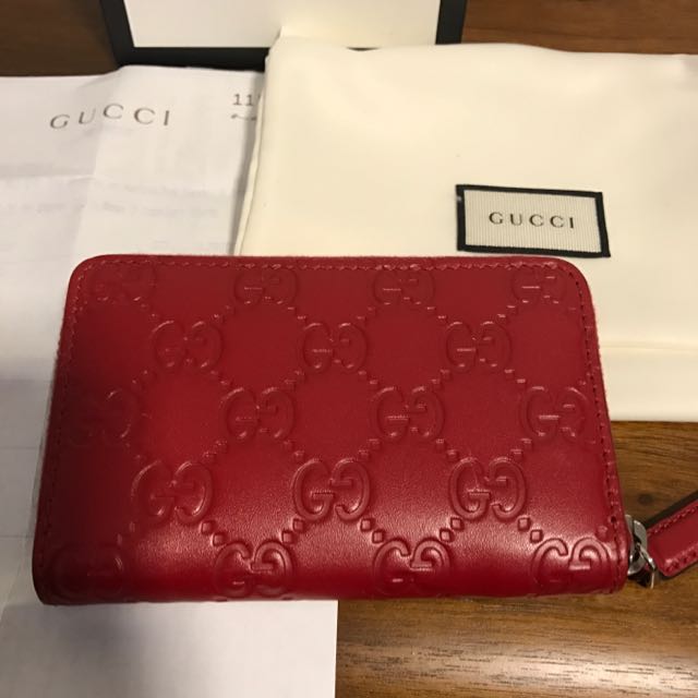Gucci Red Zippy Coin Purse Or Card 