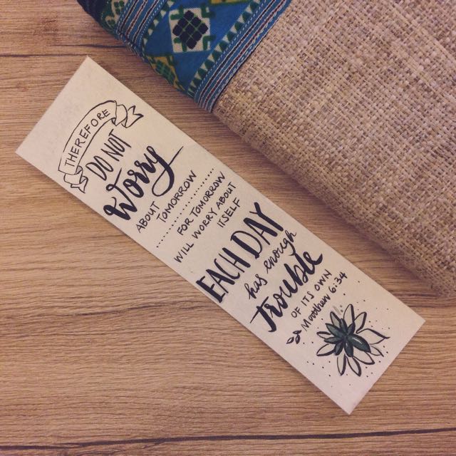 Handpainted Bible Verse Bookmark Laminated Design Craft