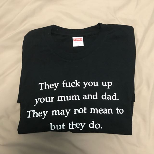 [L] SUPREME THEY FUCK YOU UP T-SHIRT BLACK