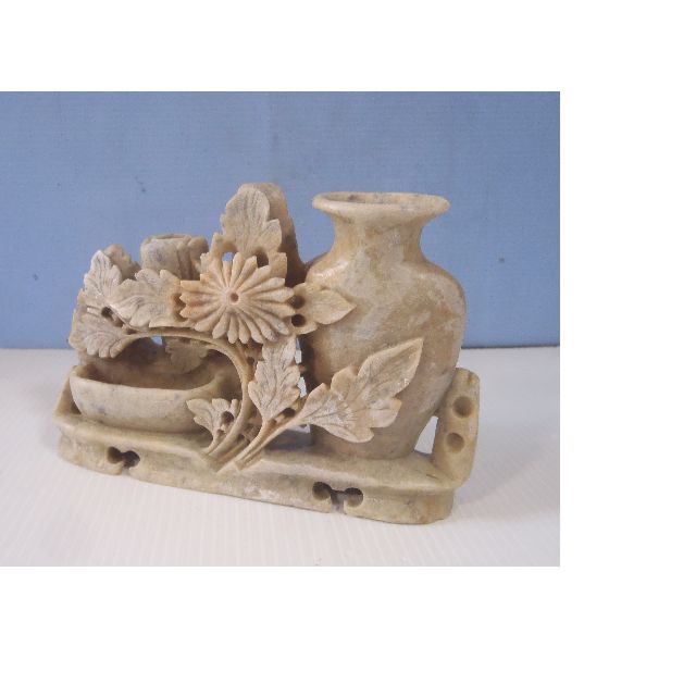 Old Soapstone Carving Of Vases Pot Flower 30 To 40 Years Old 2