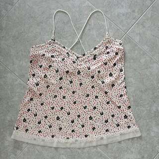 [Brand New] Forever 21 Spaghetti Floral Printed Cream Top Size M