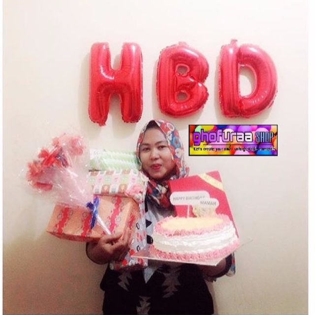  Balon  Foil HBD Hiasan Dekorasi  Pesta Ultah Ulang  