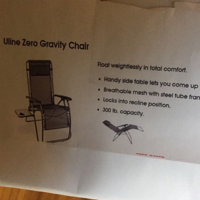 Brand New Uline Zero Gravity Chair Home Furniture On