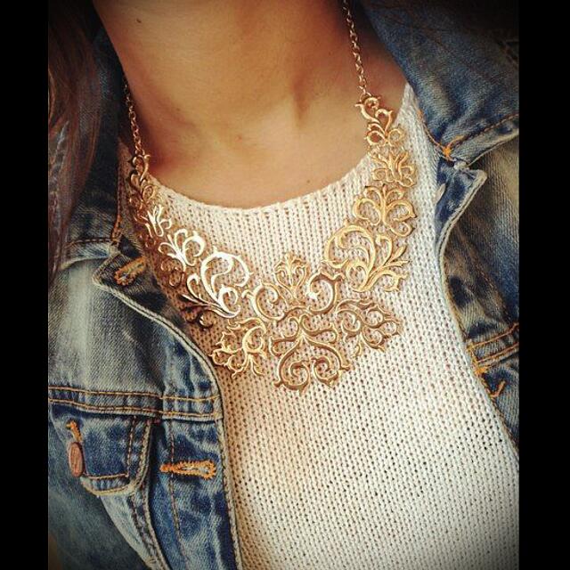Chain bib necklace cheap
