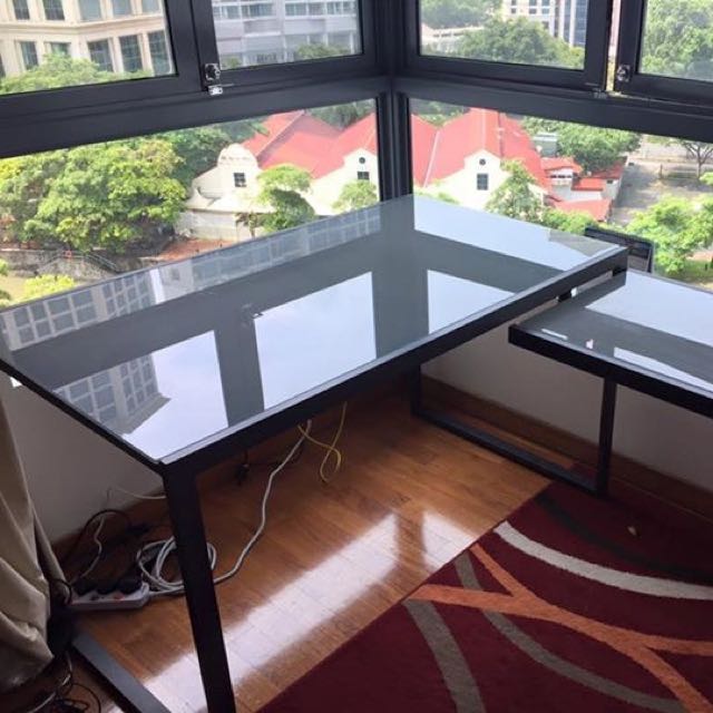 Crate And Barrel Modern Glass Desk Furniture Tables Chairs On