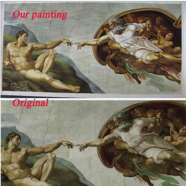 Creation Of Adam Michelangelo Oil Customize Painting Artwork