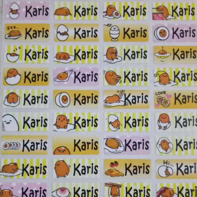 cartoon name stickers singapore