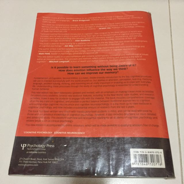 PL3233 - Fundamentals Of Cognition Michael W Eysenck, Hobbies & Toys ...