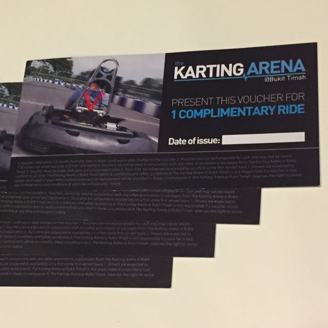Karting Arena - 4 Complimentary Ride Vouchers and 2 Simulator Vouchers ...