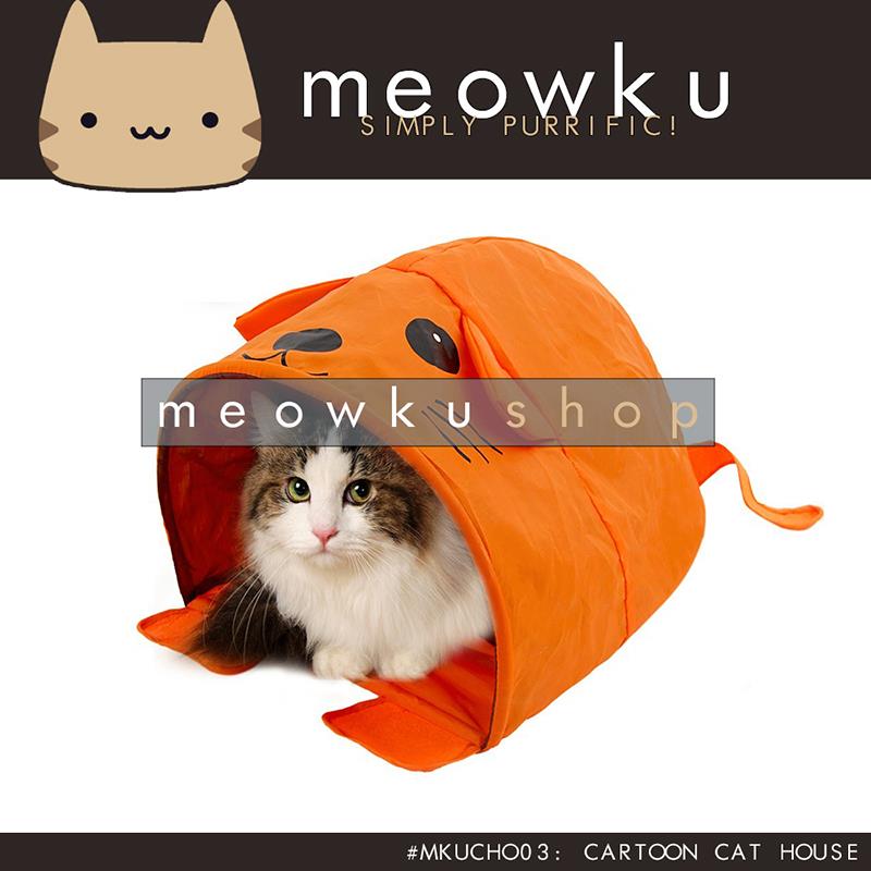 Cartoon Cat House (Pet Dog Tent House Nylon Play Bed Kucing Murah 