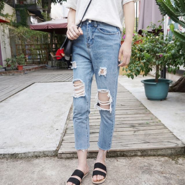 korean ripped jeans