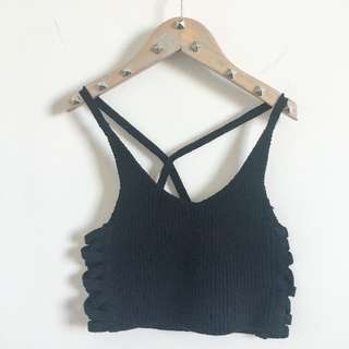 Urban Outfitter Black Knitted Crop Top