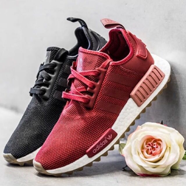 Adidas Nmd R1 Mystery Red / Raw Pink, Women's Fashion, Footwear, Sneakers  on Carousell
