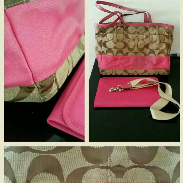 Authentic Coach Pink Diaper Bag Pre loved Babies Kids Babies Kids Fashion on Carousell