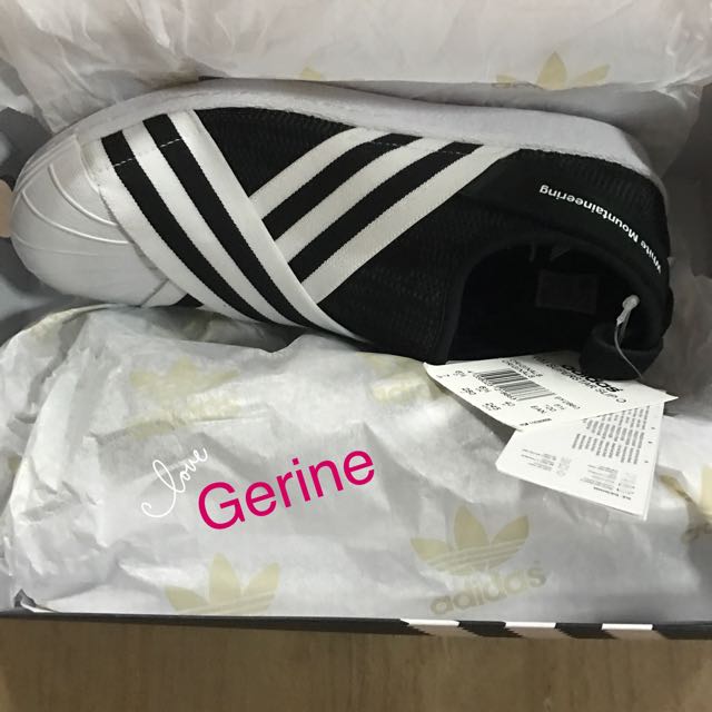 EUR40 black ADIDAS X WHITE MOUNTAINEERING SUPERSTAR SLIP ON PK