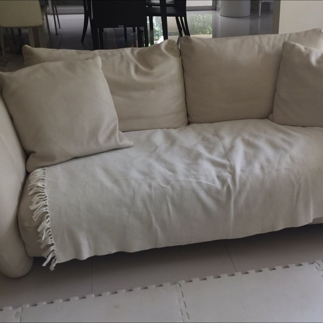 Free Natuzzi White Leather Sofa