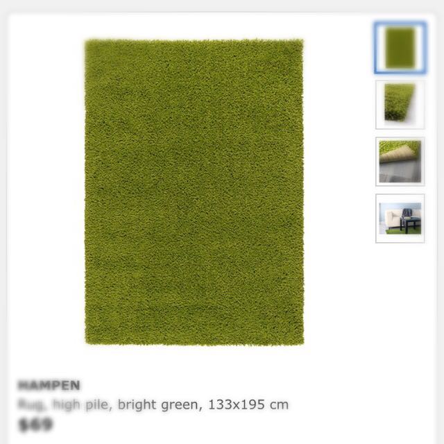 Ikea Bright Green Rug, Furniture & Home Living, Home Decor, Carpets, Mats & Flooring on Carousell
