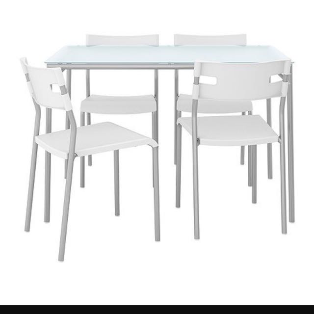Ikea Glass Table 4 Chairs Furniture Tables Chairs On Carousell