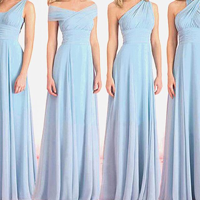 INFINITY MULTIWAY LONG DRESS GOWN in Powder Blue Great for Prom Ringhop Graduation