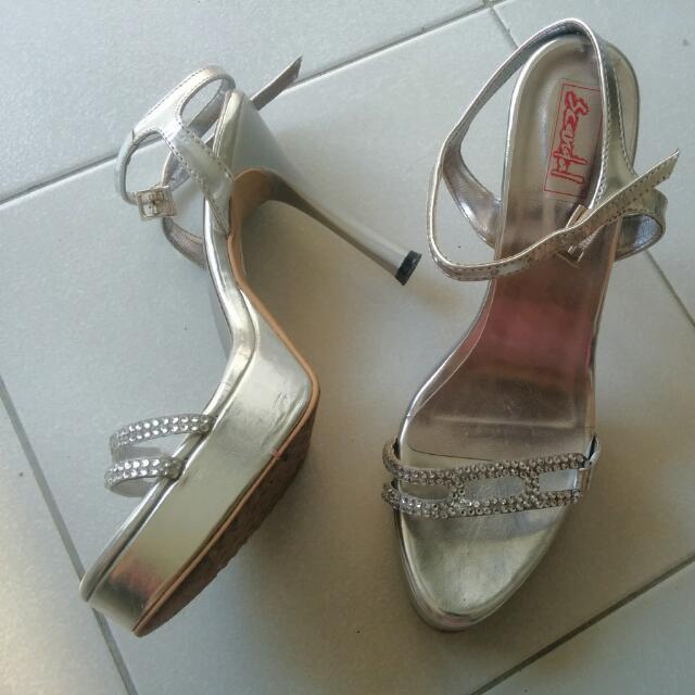 very silver shoes