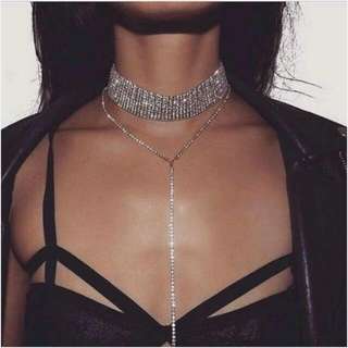 Silver Crystal Choker