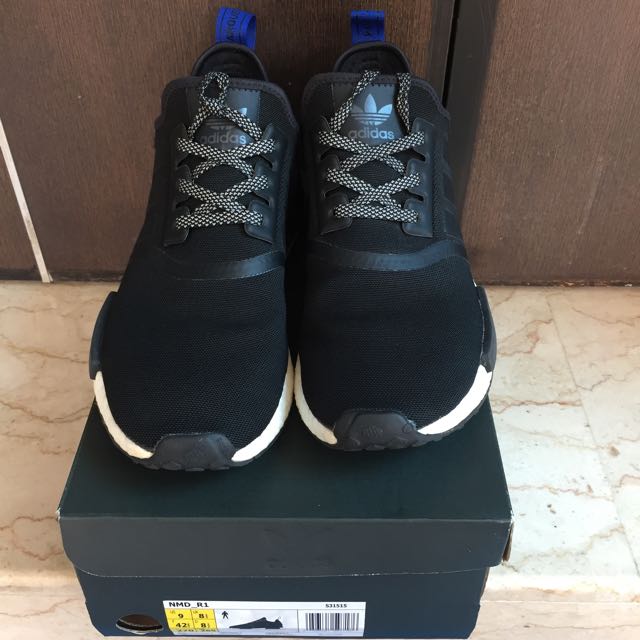 Adidas nmd r1 core black blue tab online