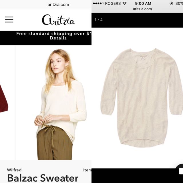 Aritzia balzac sweater top