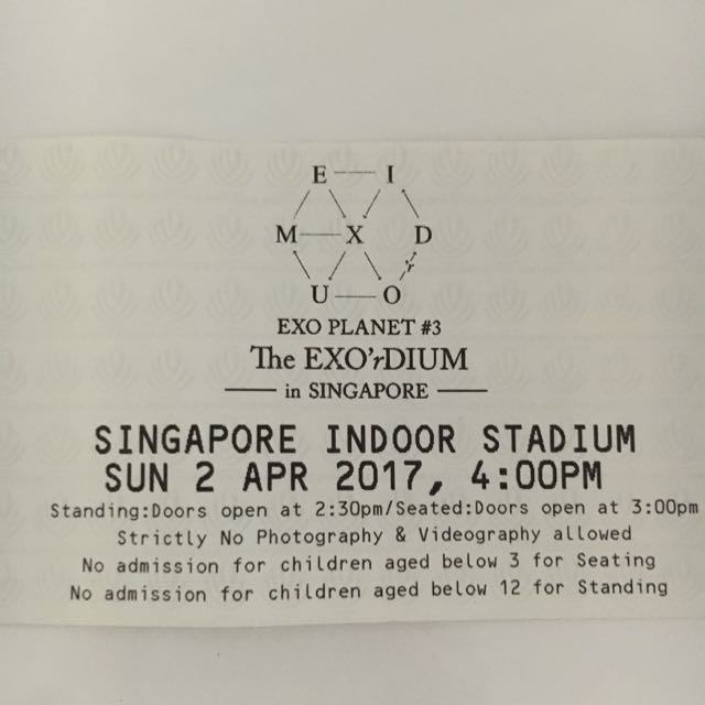 Exo concert Ticket, Tickets & Vouchers, Event Tickets on Carousell
